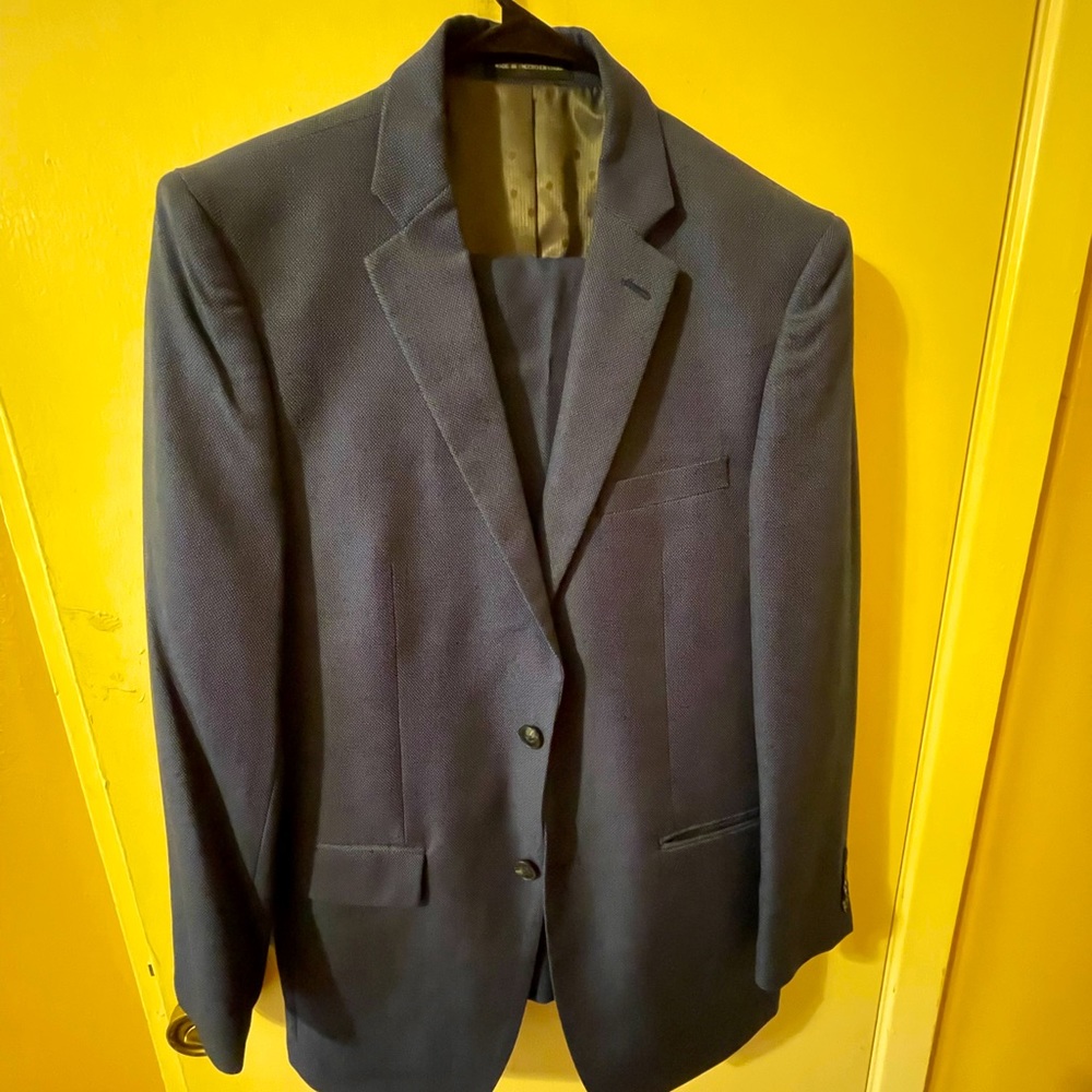 Perry Ellis suit (blazer/slacks) blue slim fit 38R
